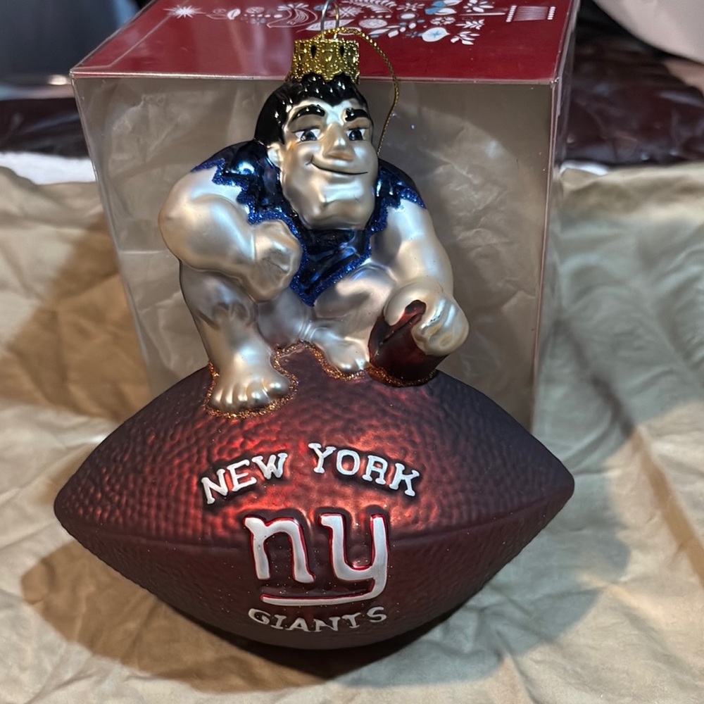 New York Giants Football NFL Glass Blown Ornament